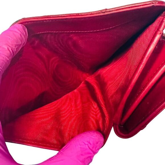 PRADA Red Ostrich Leather Zip Around Wallet Bag Cardholder with COA ~ RARE - Picture 11 of 15